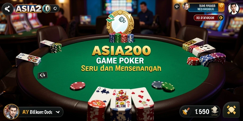 Screenshot ASIA200 menampilkan pemain menikmati permainan poker yang seru.