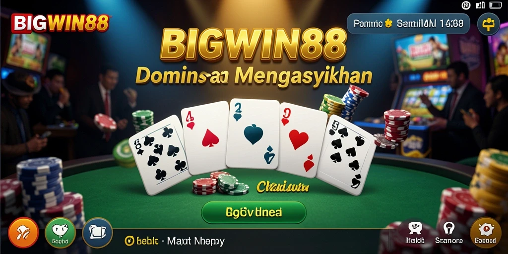Screenshot BIGWIN88 menampilkan gameplay Domino yang seru dan interaktif.