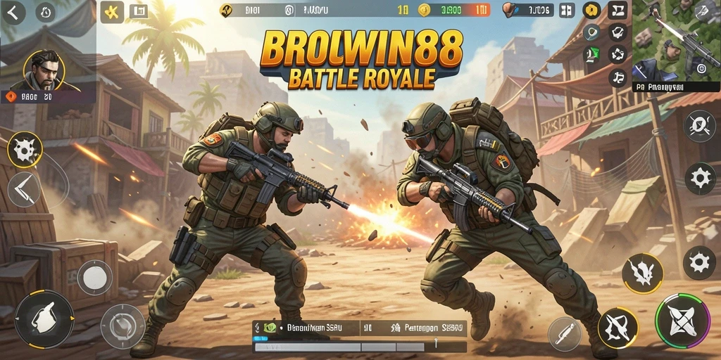 Tampilan seru pertempuran di BROWIN88 dengan grafis menakjubkan.