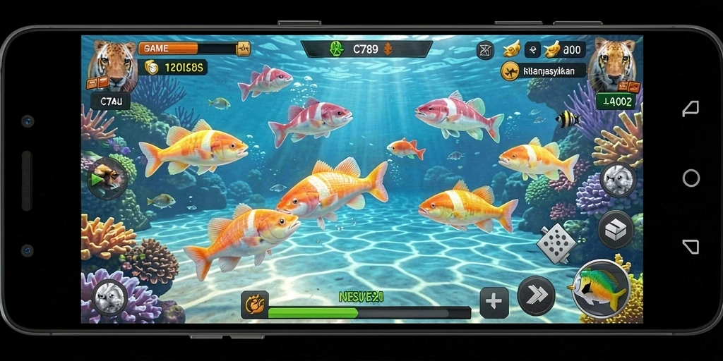 Tampilan gameplay C789 yang menampilkan aksi seru Tembak Ikan.