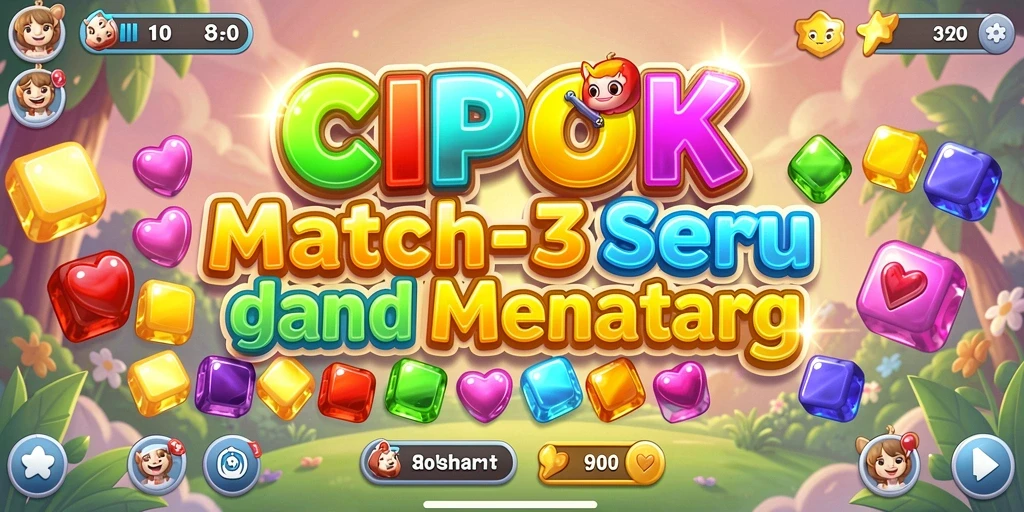 Tampilan gameplay <strong>CIPOK</strong> menampilkan kecocokan objek berwarna-warni yang seru.