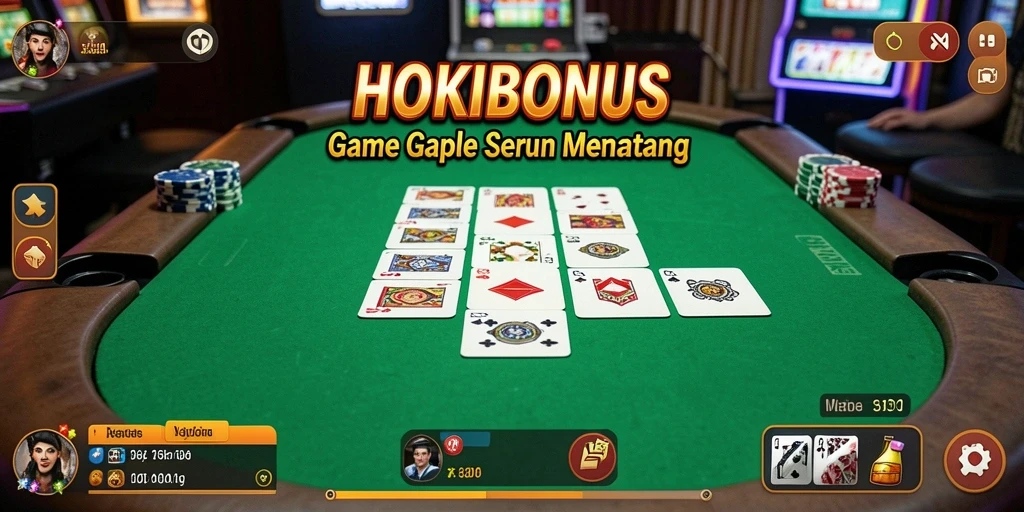 Tampilan gameplay HOKIBONUS yang seru dan menegangkan dalam permainan Gaple.