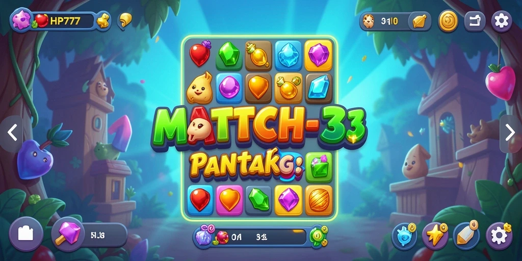Tampilan gameplay seru dari HP777 dengan tantangan Match-3.