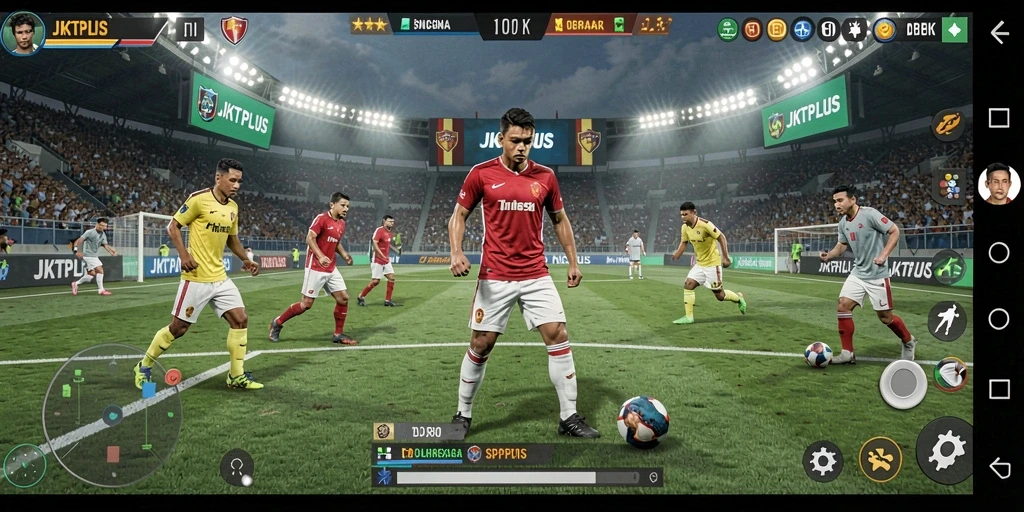 Screenshot JKTPLUS menunjukkan pemain dalam pertandingan seru olahraga.