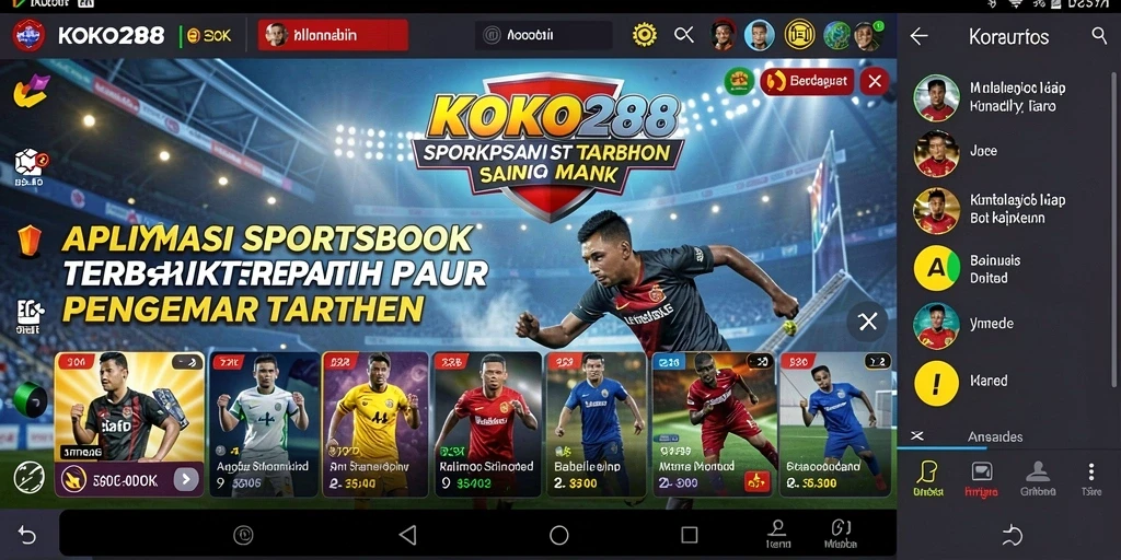 Screenshot utama KOKO288 menampilkan antarmuka taruhan yang interaktif dan menarik.