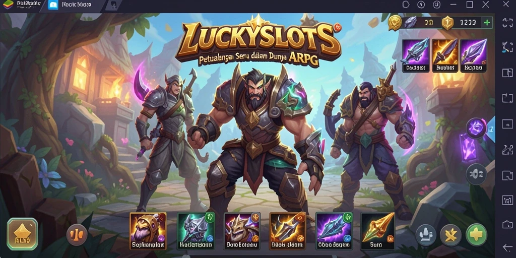 Screenshot gameplay LUCKYSLOTS yang memperlihatkan aksi pertarungan seru dan grafis mengesankan.