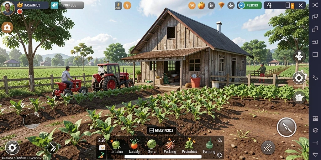 Screenshot MAXWIN303 menampilkan pengalaman gameplay pertanian yang mendebarkan.