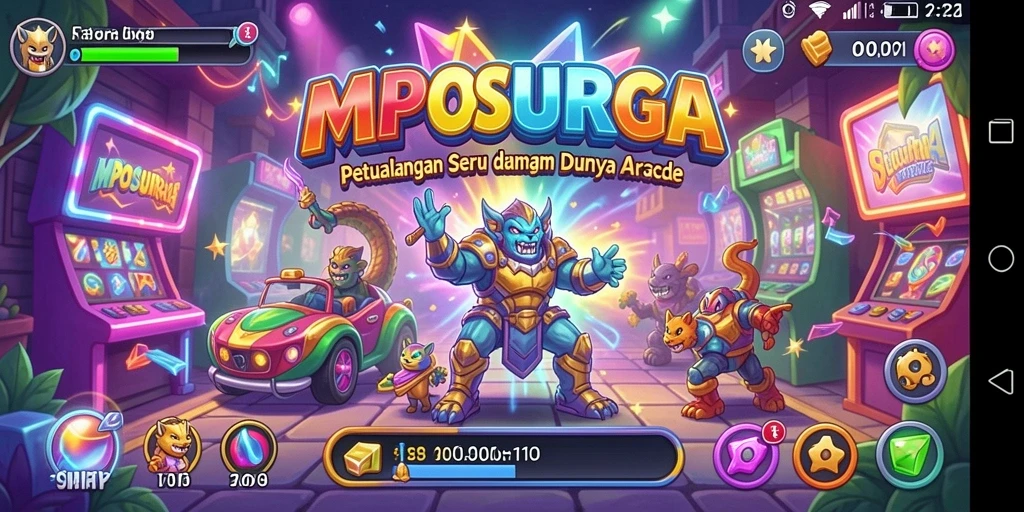 Tampilkan gameplay seru MPOSURGA dengan karakter unik dan tantangan menarik.