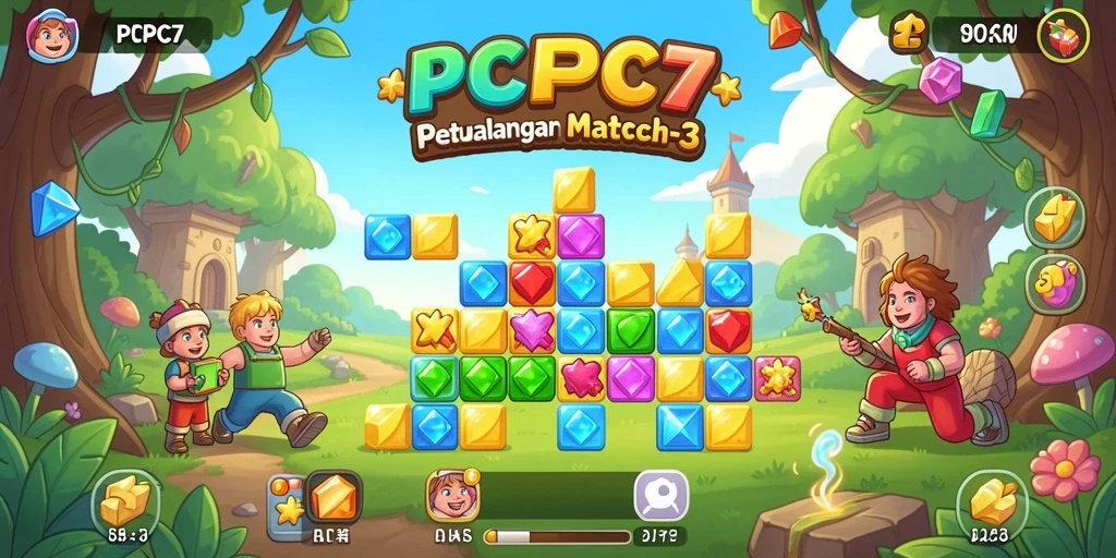 Tampilan gameplay seru dan penuh warna di PCPC7.