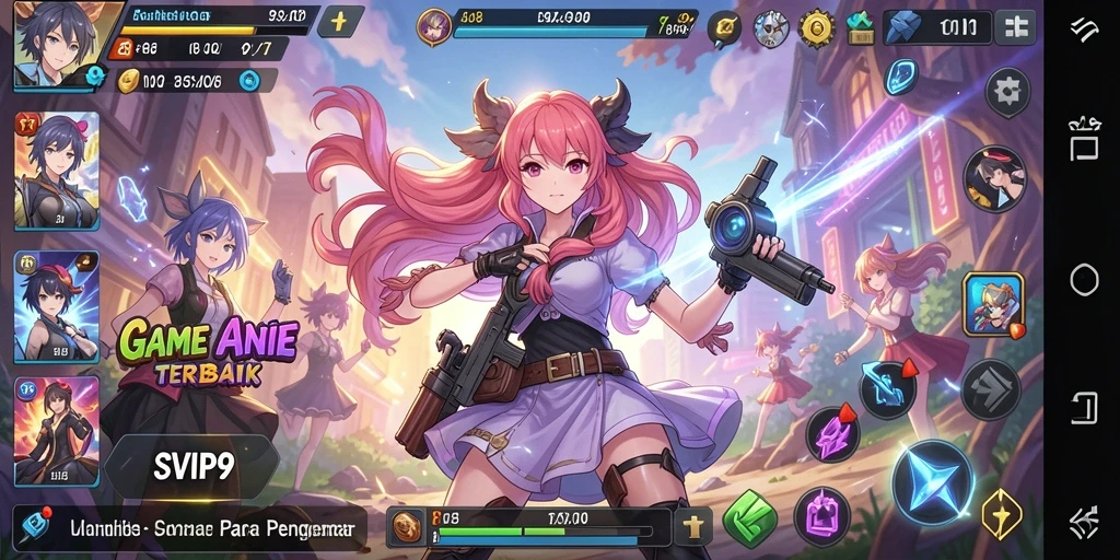 Screenshot gameplay SVIP9 menampilkan aksi karakter Anime yang seru.
