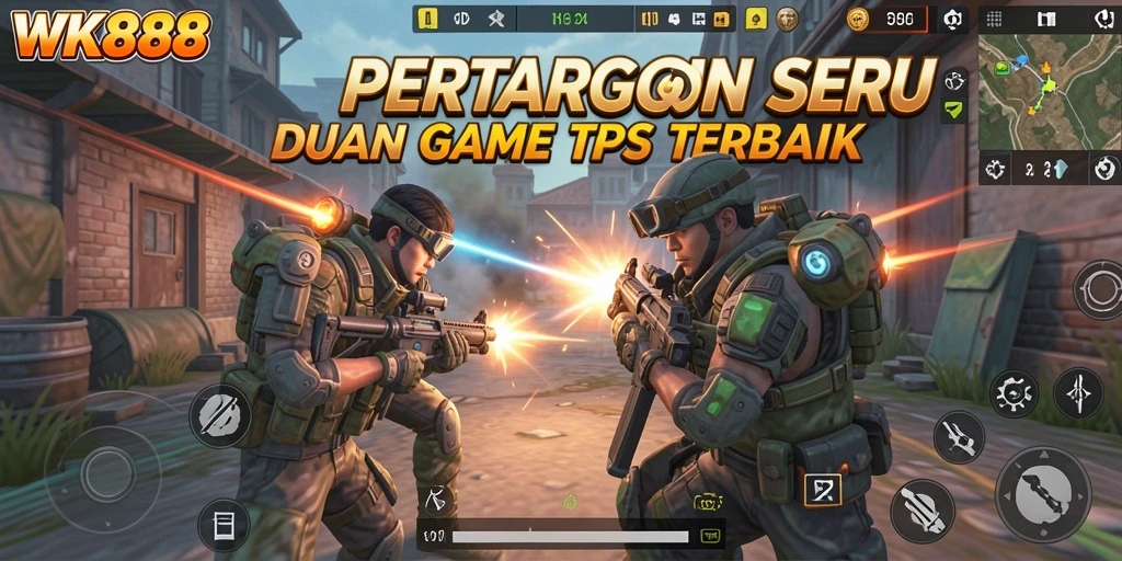 Screenshot utama WK888 menampilkan aksi menembak yang mendebarkan dalam TPS.
