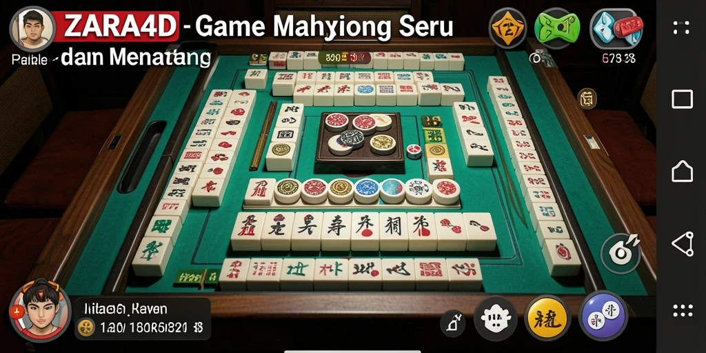 Tampilan gameplay Mahjong yang mendebarkan di ZARA4D.